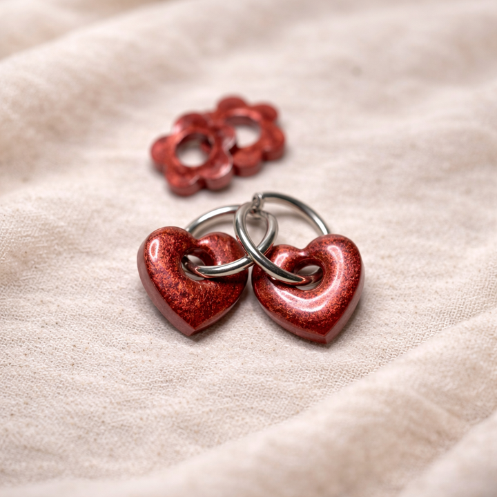 Boucles d’oreilles ARIÈS interchangeables en résine et acier inoxydable