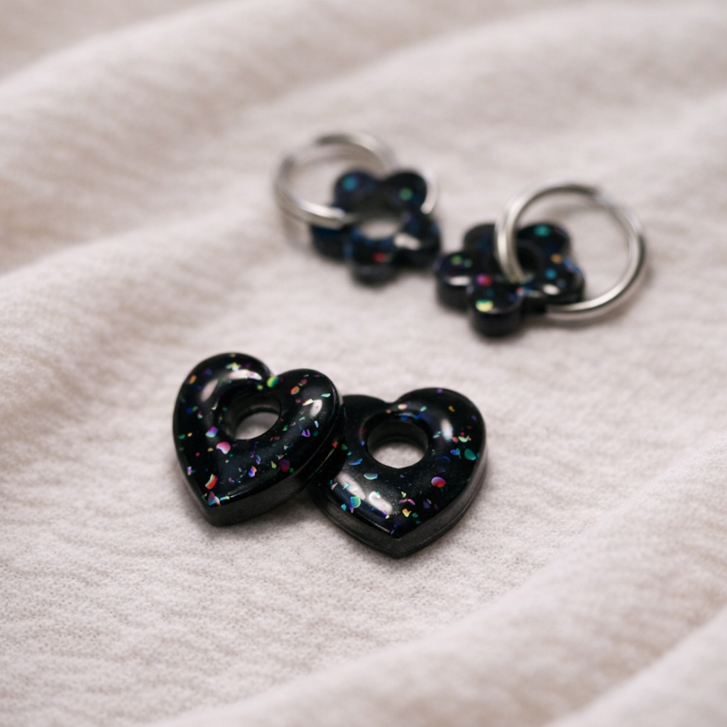 Boucles d’oreilles ERYA interchangeables en résine et acier inoxydable