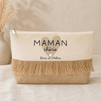Trousse maman personnalisée avec prénoms style bohème chic