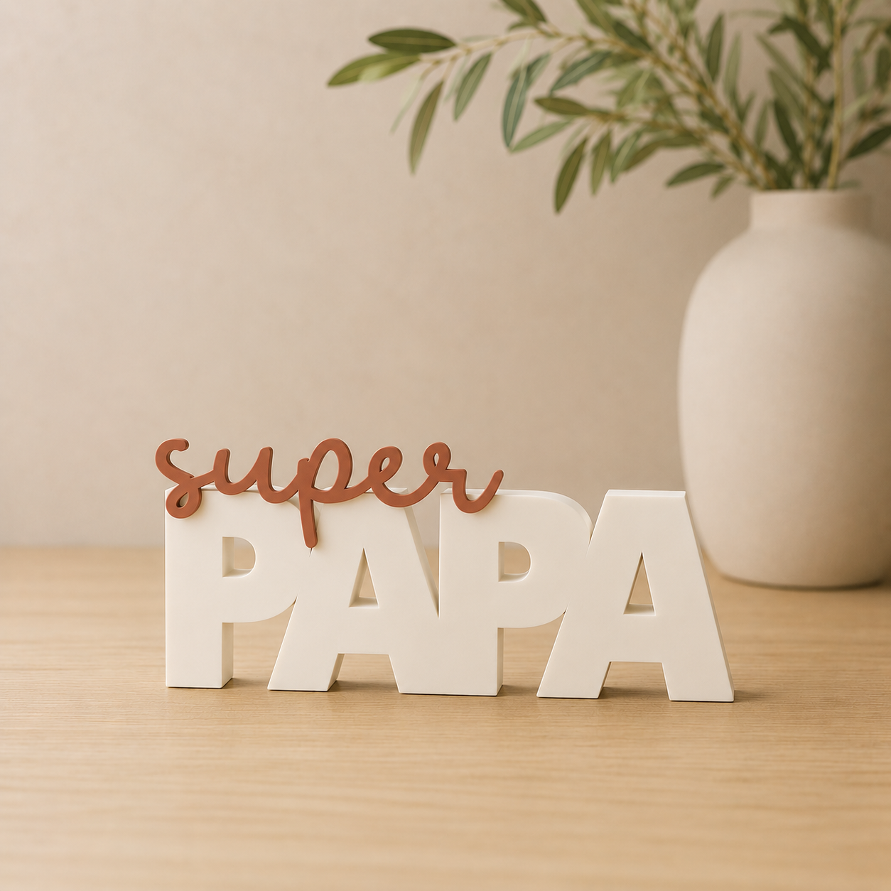 Décoration 3D personnalisée Papa – Cadeau fête des pères avec mot au choix