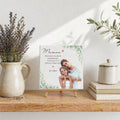 Carreau photo personnalisable pour maman modèle fleuri personnalisé