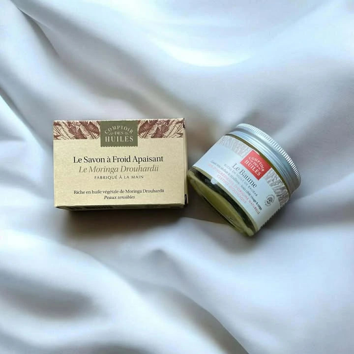 Duo Moringa avec savon apaisant et baume pour peaux sensibles