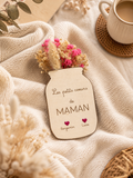 Magnet maman personnalisé en bois avec prénoms enfants et cœur