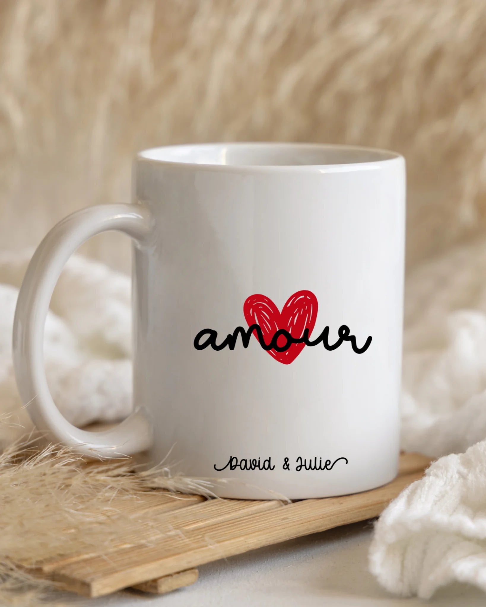 Mug Amour personnalisé avec prénoms du couple