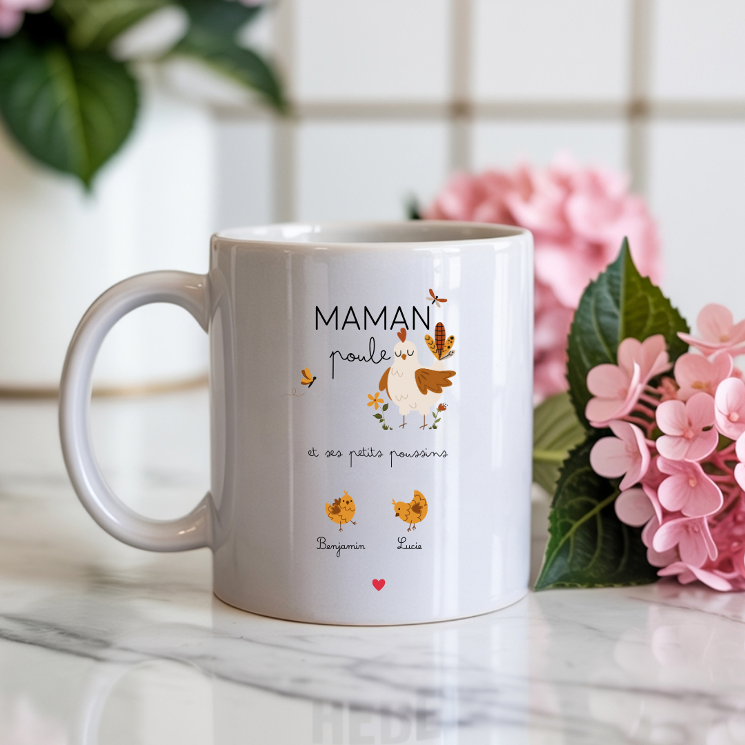 Mug "MAMAN poule" - Cadeau pour mamans