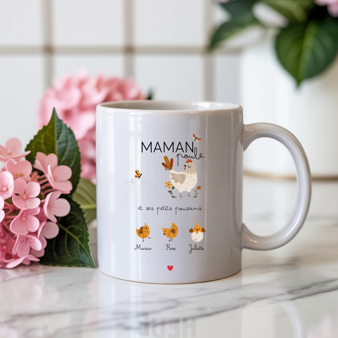 Mug MAMAN Poule – cadeau original pour maman