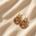 Boucles d’oreilles NAYA en bois et acier inoxydable artisanales