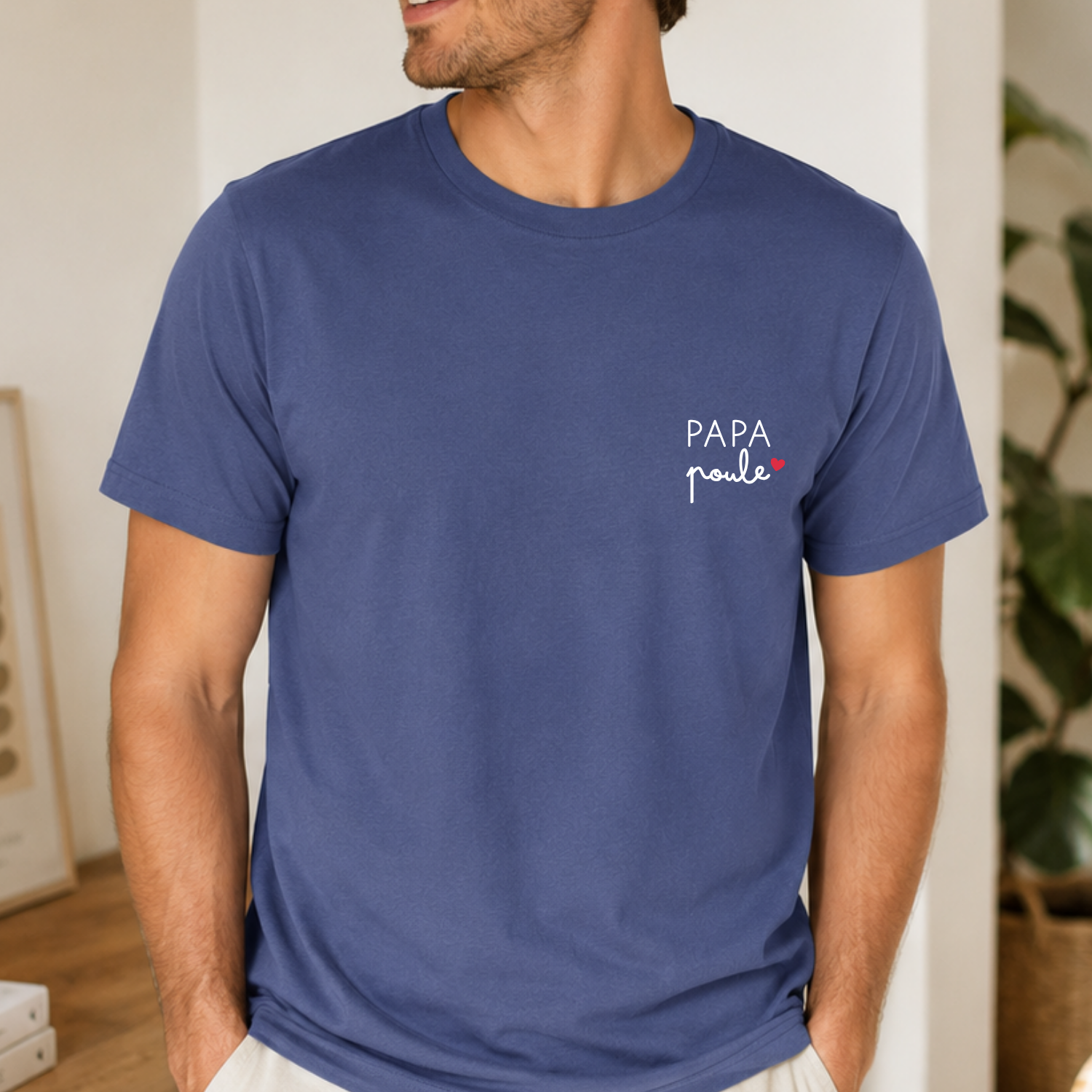 T-shirt Papa Poule personnalisé | Cadeau original pour papa en coton bio