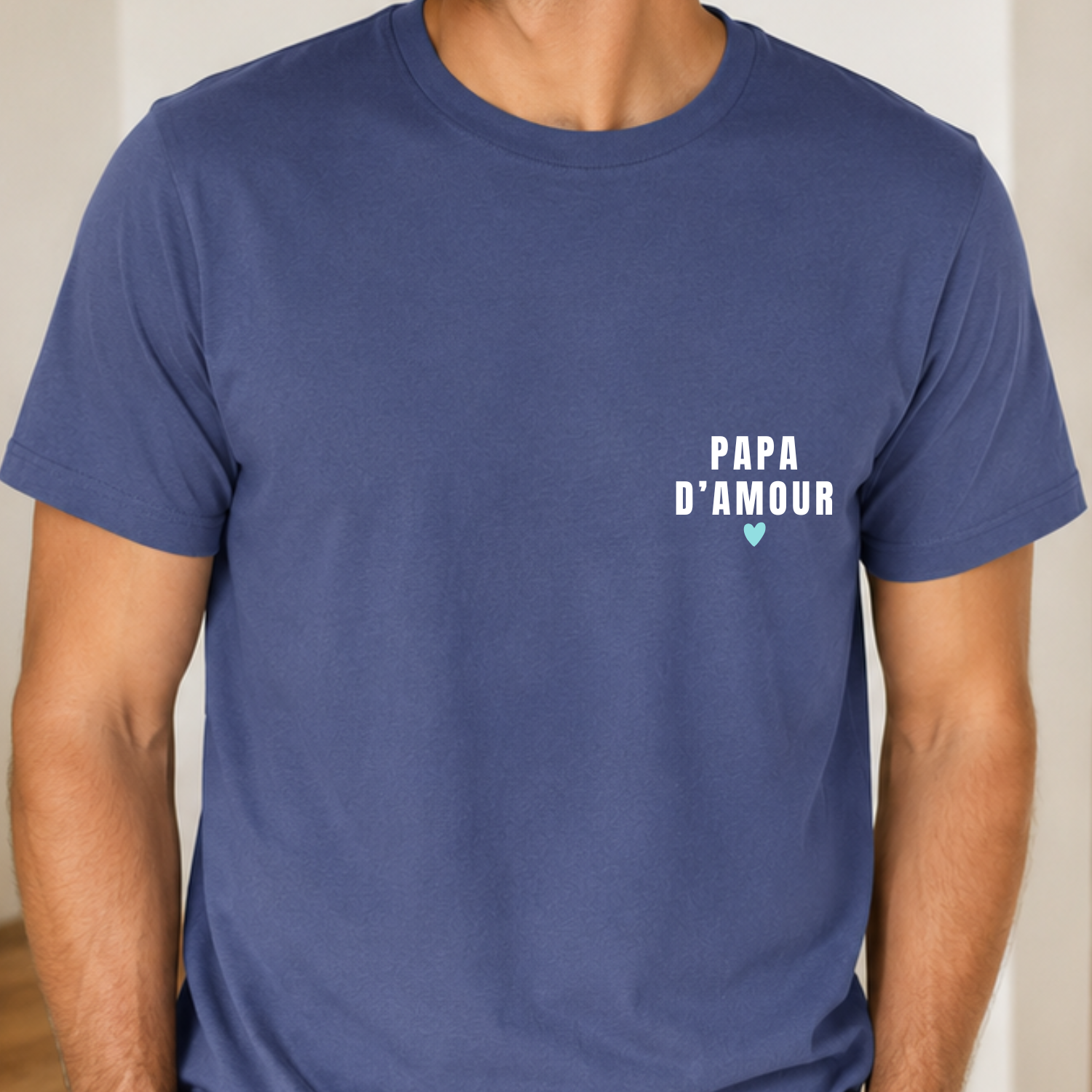 T-shirt Papa d'amour personnalisé | Cadeau Fête des Pères en coton bio