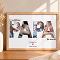 Cadre photo personnalisé Papa avec texte et prénoms des enfants