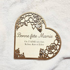 Coeur floral en bois - Personnalisable