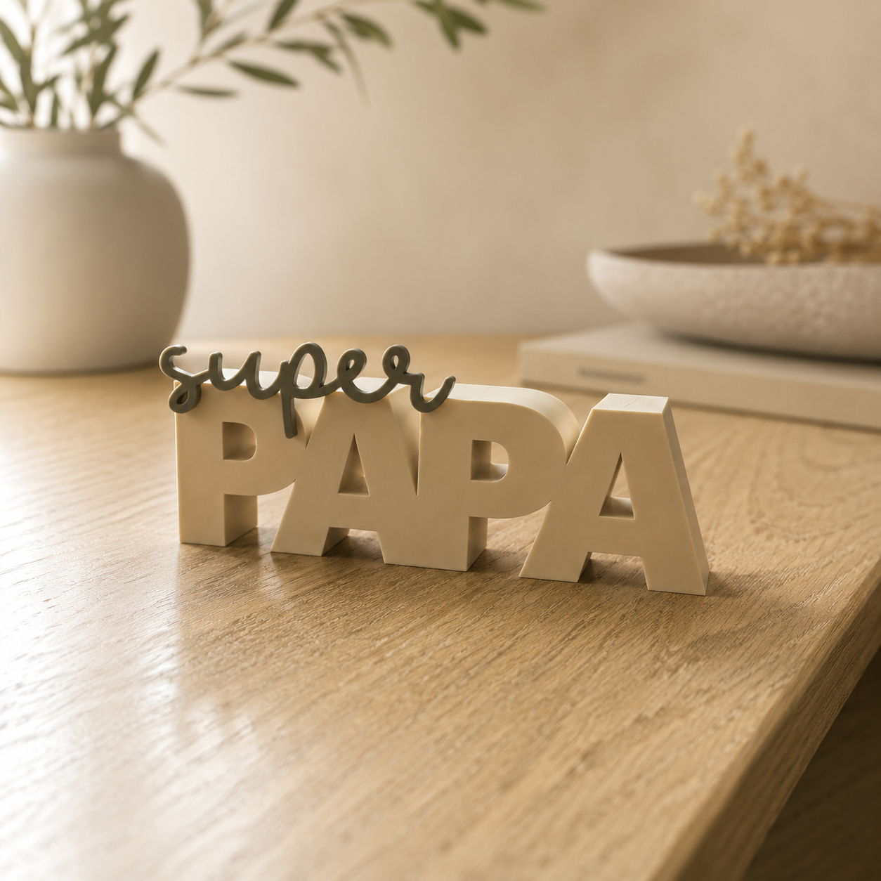 Décoration 3D personnalisée Papa – Cadeau fête des pères avec mot au choix