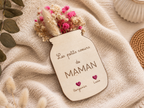 Magnet personnalisé maman en bois avec prénoms enfants – Cadeau fête des mères original, décoration aimant cœur