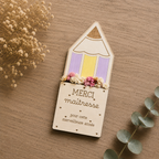 Magnet crayon fleuri personnalisé – Prénom ou profession au choix