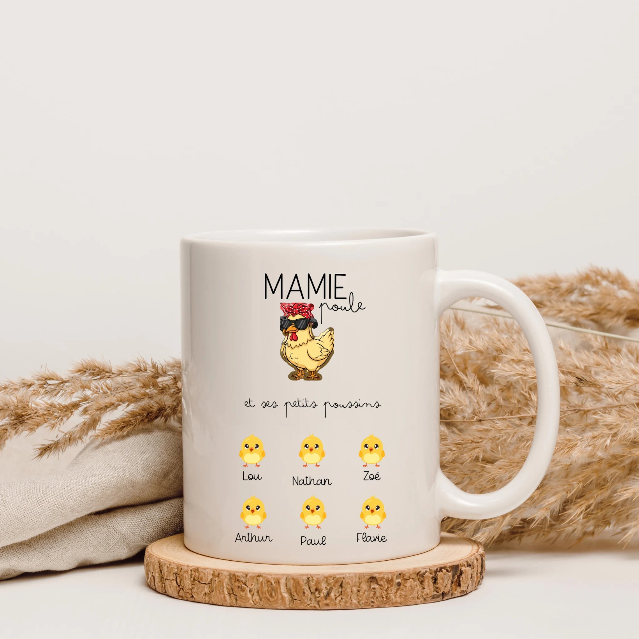 Mug personnalisé “Mamie poule” – Cadeau mamie avec prénom