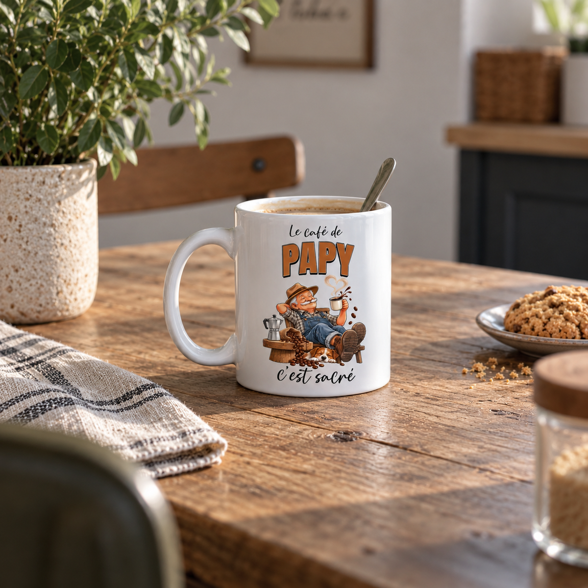 Mug café Papy cadeau original pour grand-père amateur de café