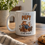 Mug Papy Le café de Papy c'est sacré cadeau grand-père