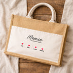 Sac cabas Mamie personnalisé – sac jute personnalisé - Cadeau fête des Mamies