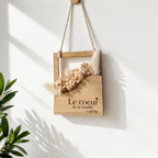 Suspension bois personnalisée fleurie décoration murale bohème