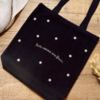 Tote bag velours côtelé noir - Cadeau femme
