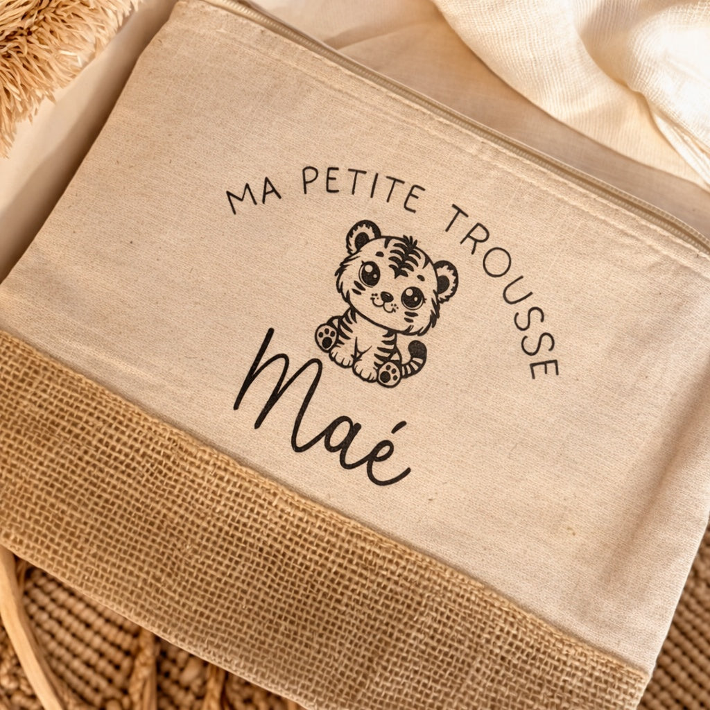 Trousse enfant avec motif animal personnalisable